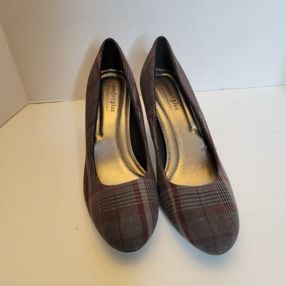 Comfort Plus "Predictions" Tartan KARMEN Plaid Pumps Heels - Size 7.5